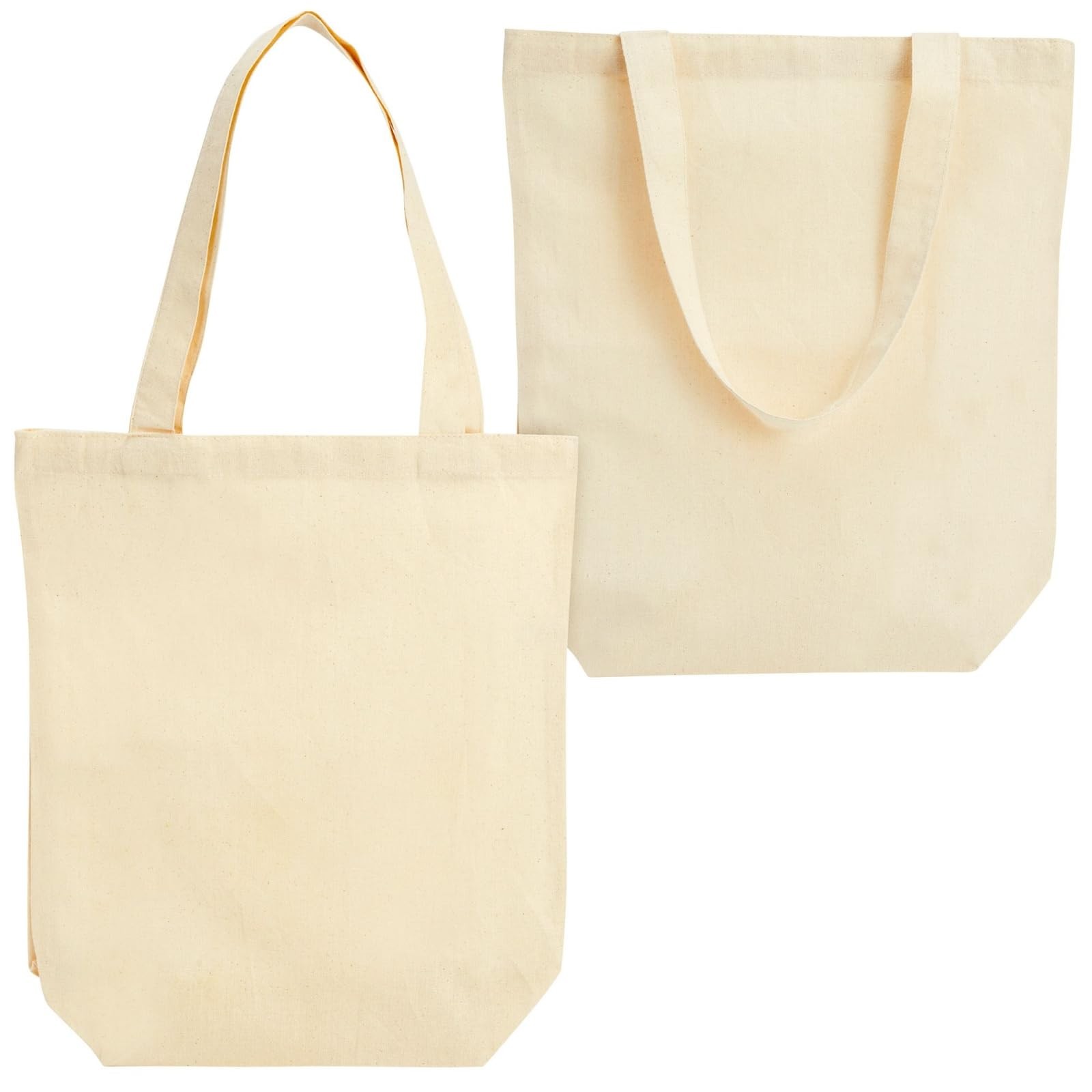 Juvale 24-Pack Blank Cotton Canvas Tote Bags Bulk – 13 x 11.5 Inches, Beige