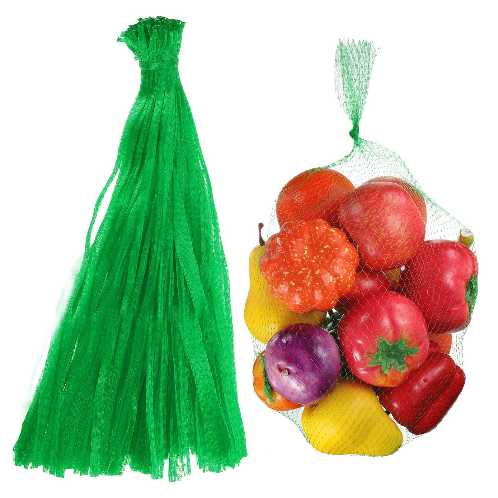 100Pcs Reusable Mesh Produce Bags, 17.7 Inches Hatching Bags, Green