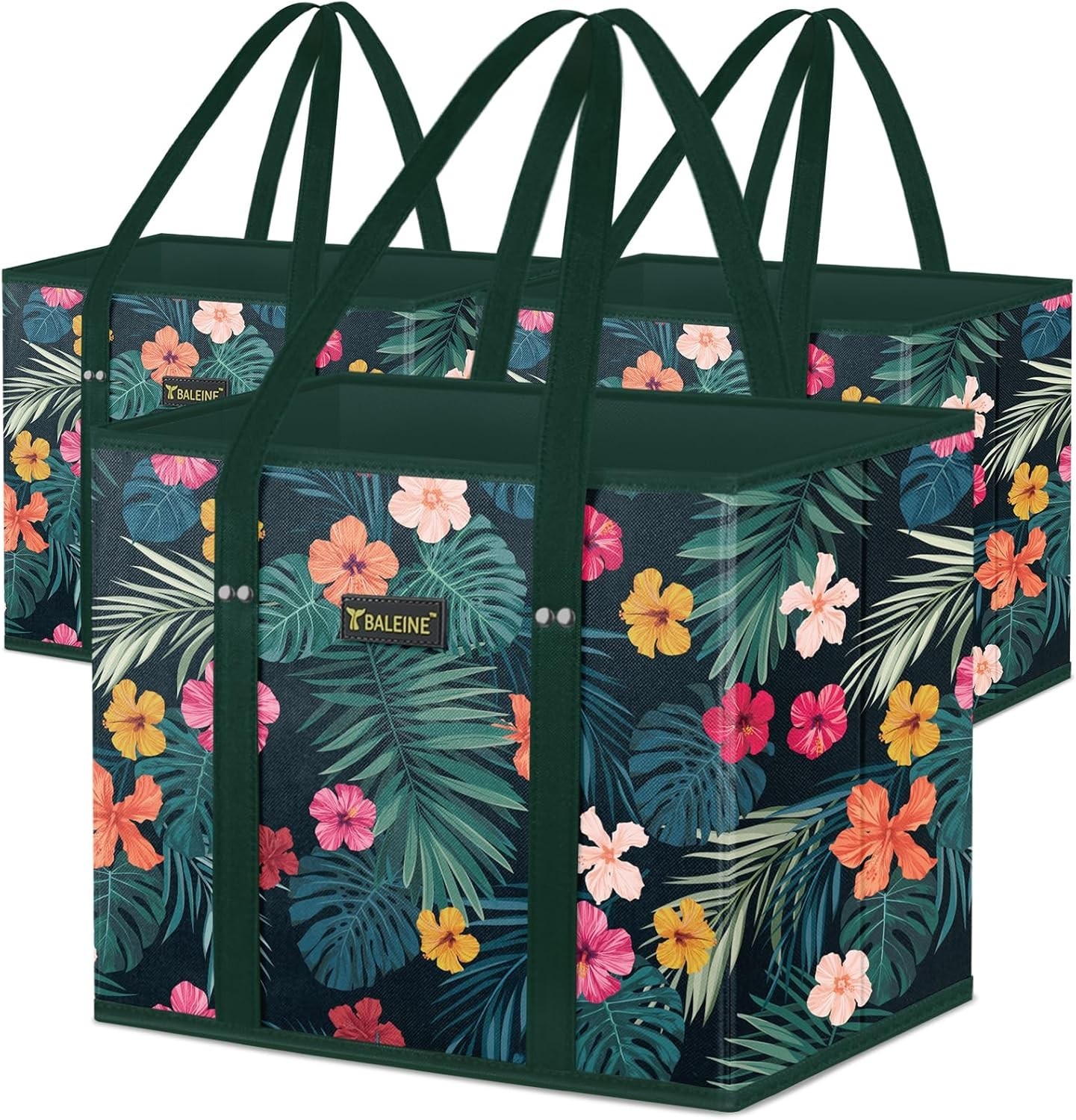 Foldable Grocery Bags with Slip Pocket and Sturdy Construction for Convenience