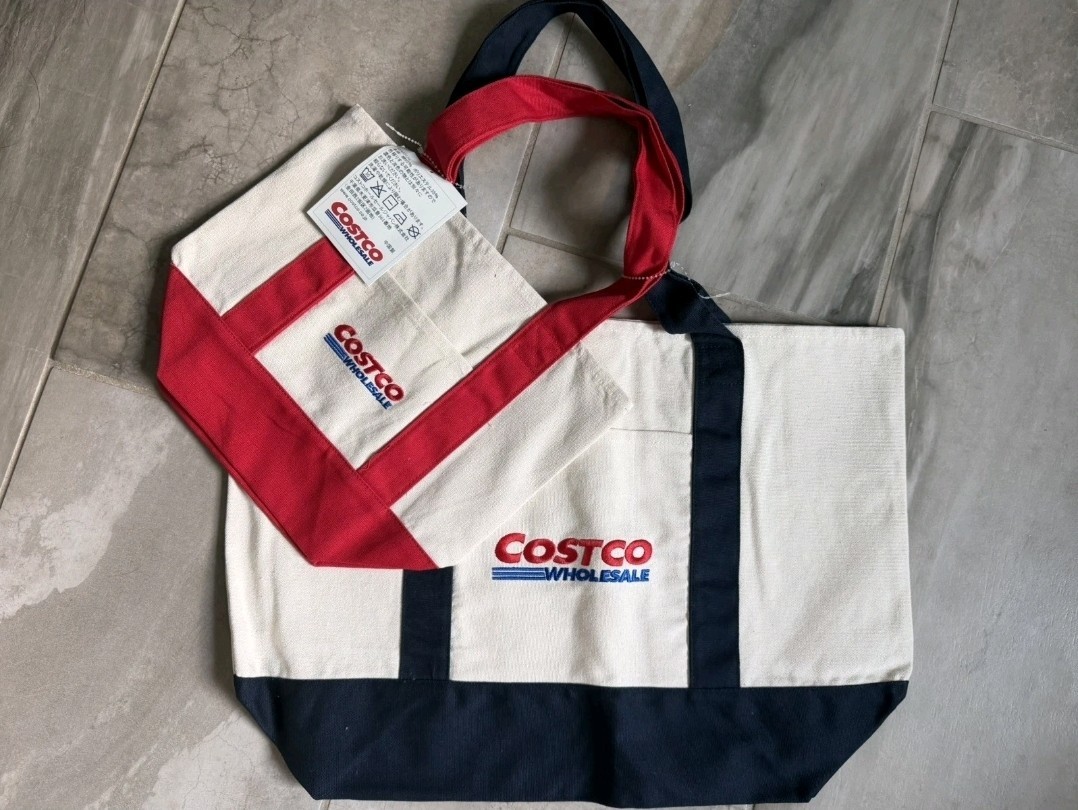 COSTCO JAPAN CANVAS TOTE BAG SET of 2 *BRAND NEW