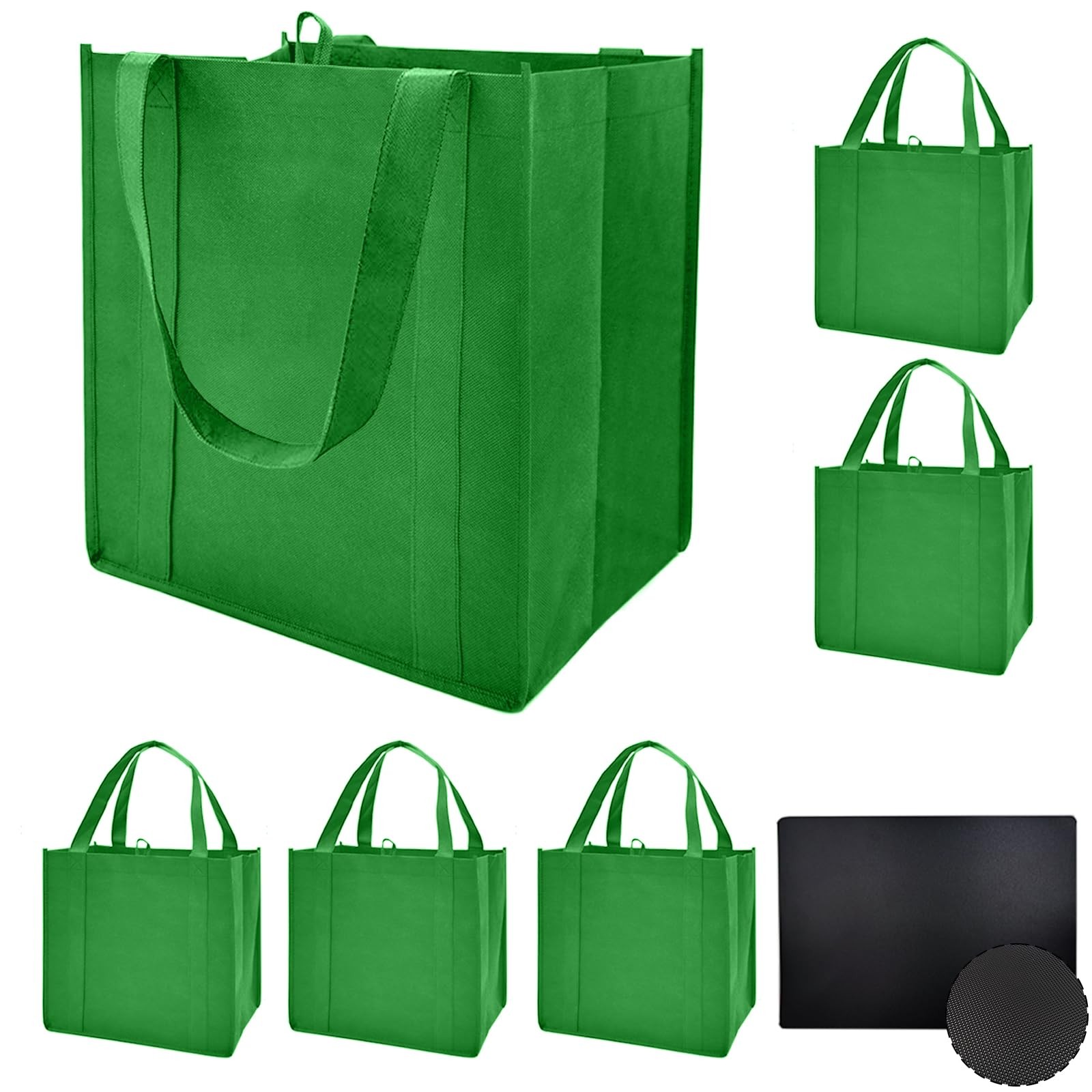 6 PCS Reusable Heavy Duty Grocery Shopping Tote Bags Thick Bottom 45+ Pounds