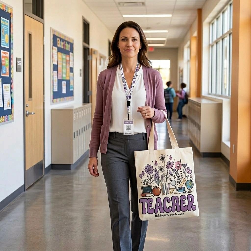 Teacher Appreciation Gifts for , Teacher Tote Bag with Lanyard Holder and Key…