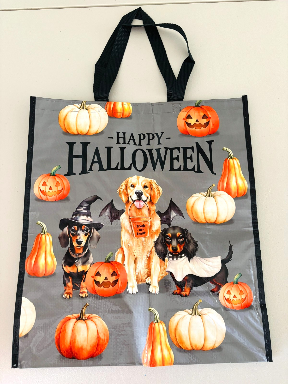Cracker Barrel Halloween Dogs Reusable Tote Bag Shopping Market 19″ X 17″ X 7″