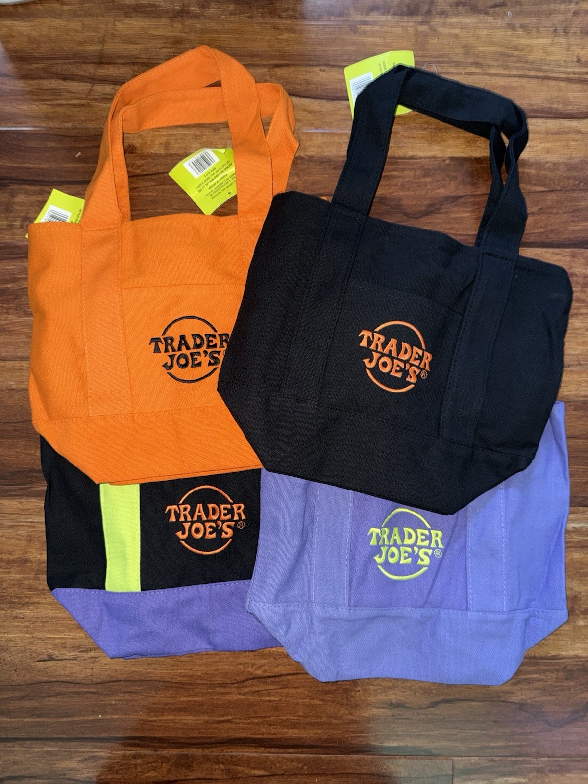 Trader Joe’s Mini Canvas Tote Bags Halloween Fall Trick Or Treat Set of 4 FAST