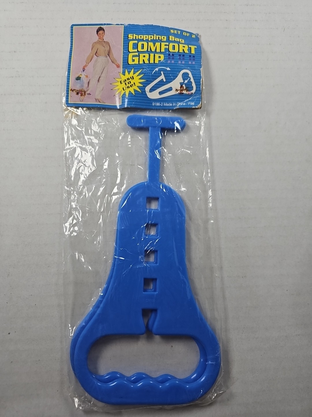 SHOPPING BAG COMFORT GRIP – SET OF 2 IN BLUE NEW, SEALED IN FACTORY WRAP