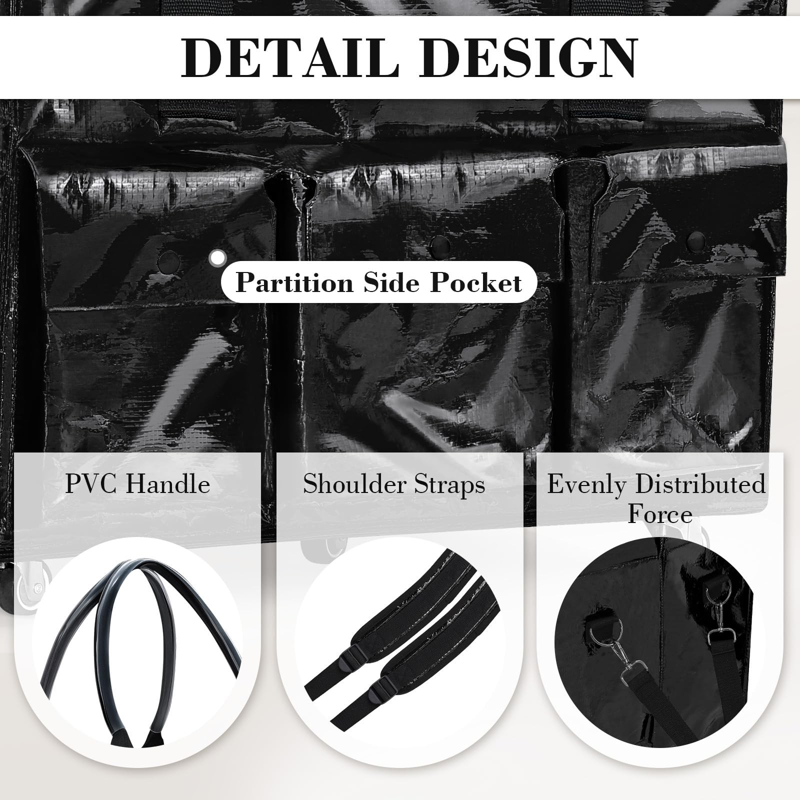 Reusable Grocery Bag on Wheels, 105L Foldable Rolling Tote, Shopping Trolley …