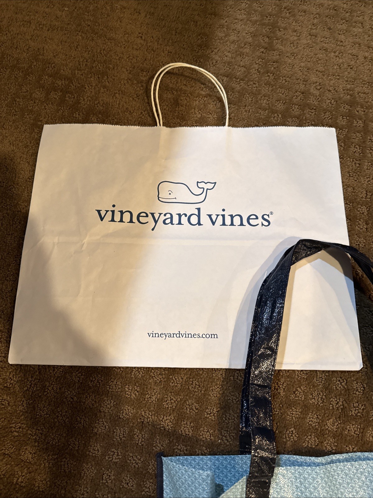 Lot Of 6 Vineyard Vines Reusable Shopping Tote Bags (3) 13 x 9 x 5″ + 15.5×11.5