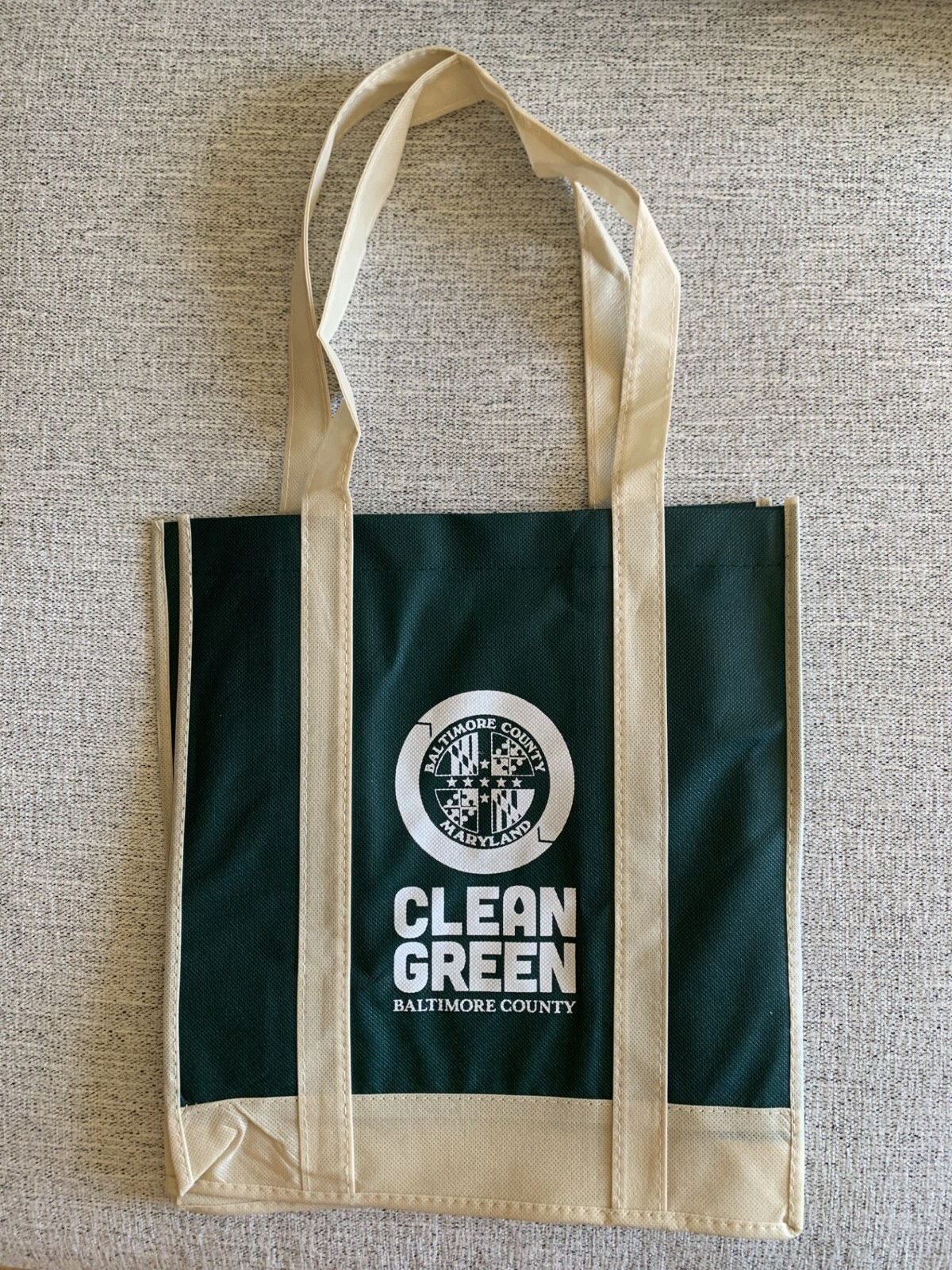 NEW CLEAN GREEN BALTIMORE COUNTY Tote Bag 12″ x 13″ Reusable Eco-Friendly HTF