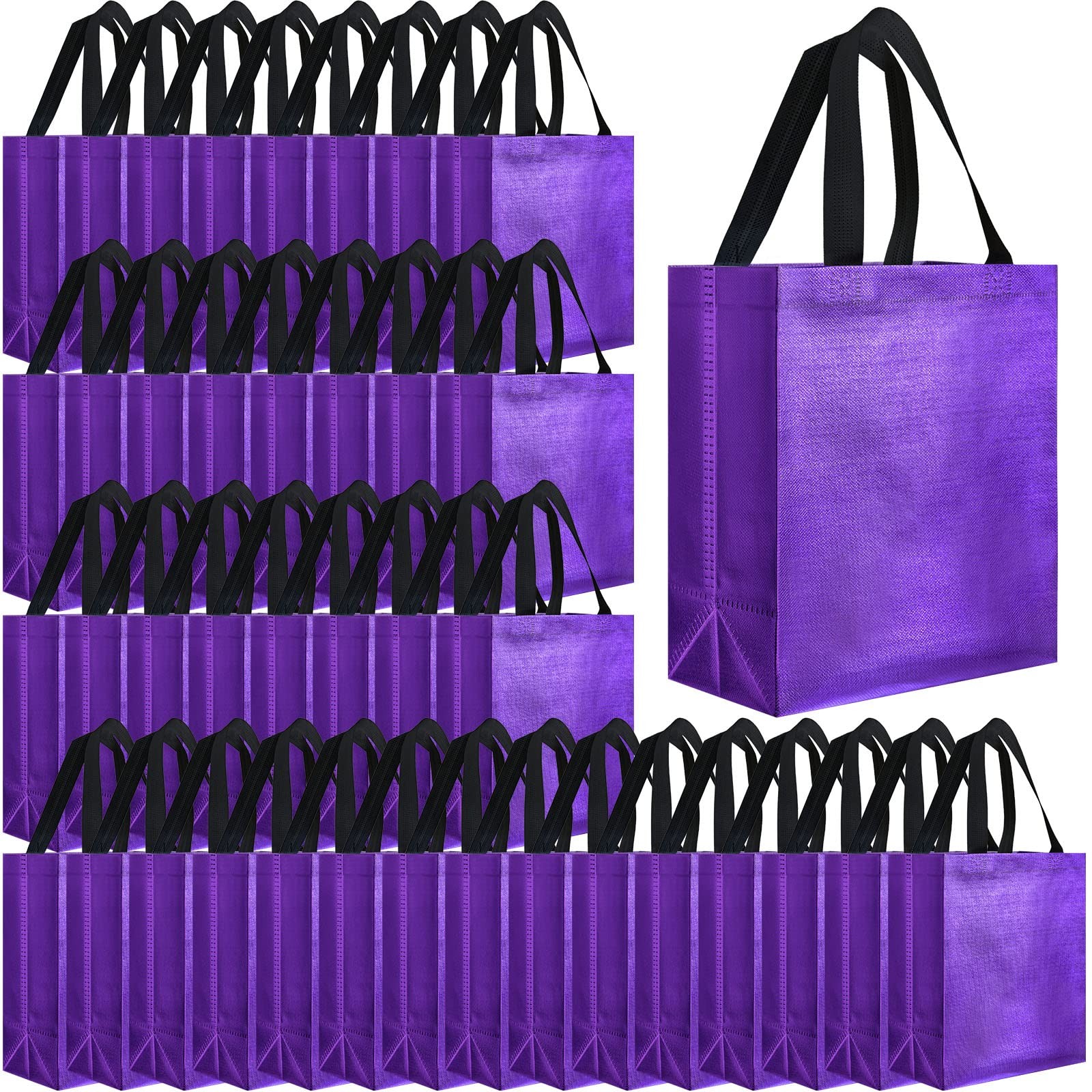 80 Pcs Reusable Gift Bags Set Glossy Grocery Gift Tote Bag with Hadnle for We…