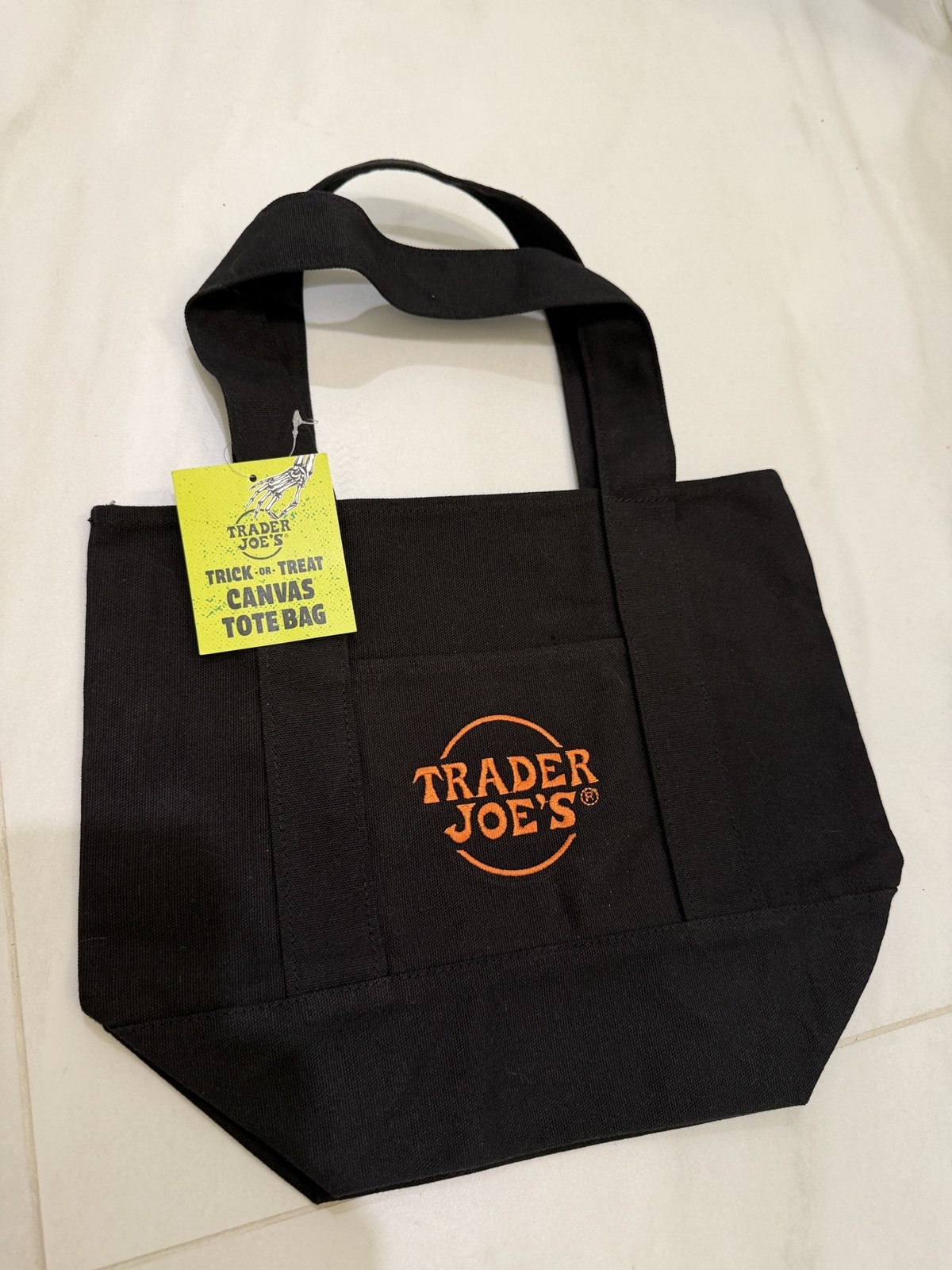Trader Joe’s 2025 Mini Halloween Limited Edition Canvas Black Tote Bag