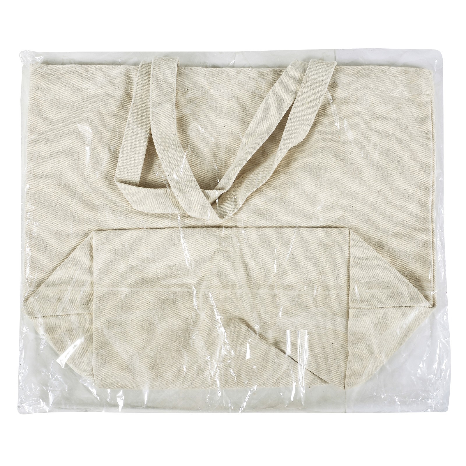 Heavy Duty Canvas Shopping Bags Natural Color Undyed Super Durable (2 Pack)