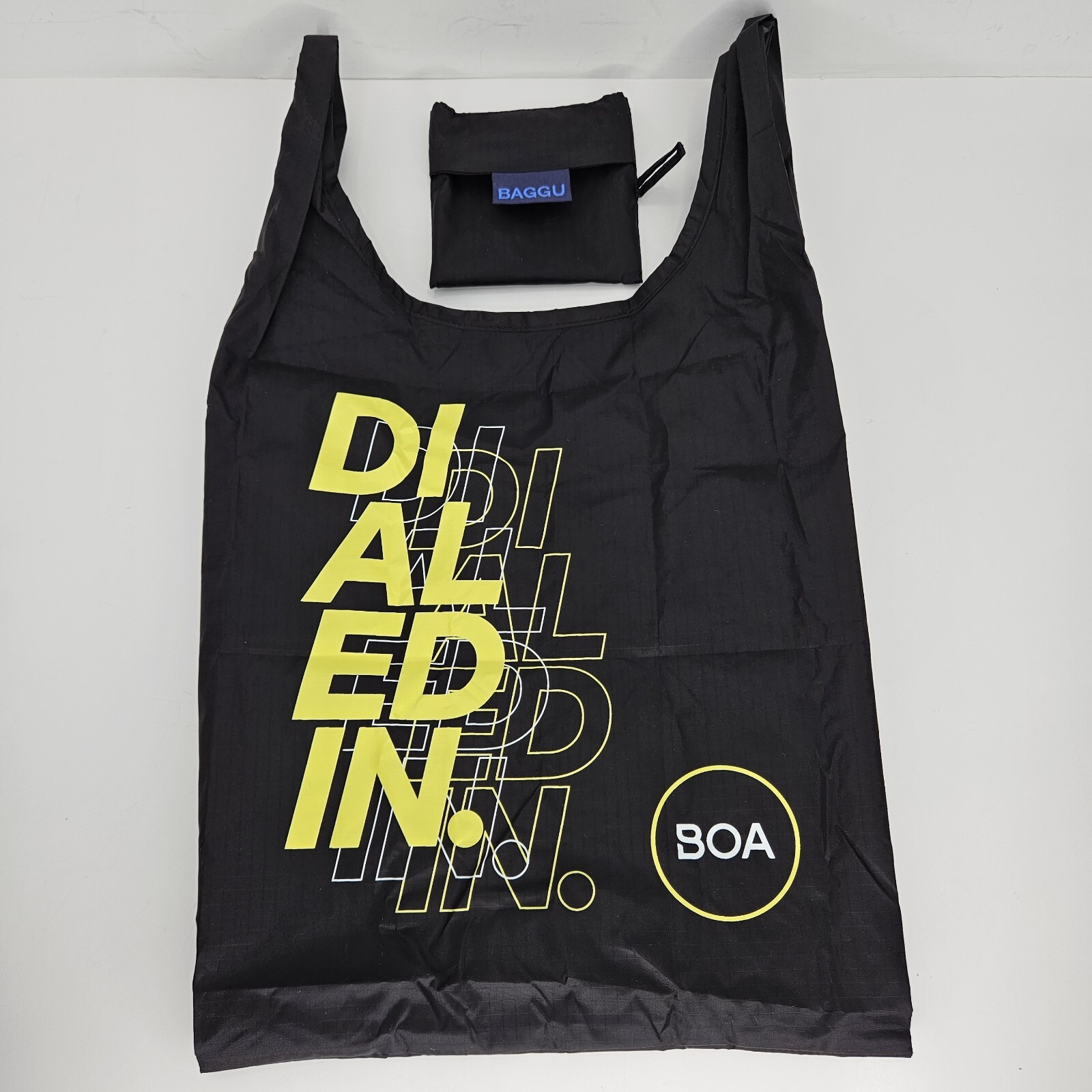 NEW!!! BAGGU 10×12 Size Reusable Bag “DAILED IN” BOA Black Yellow