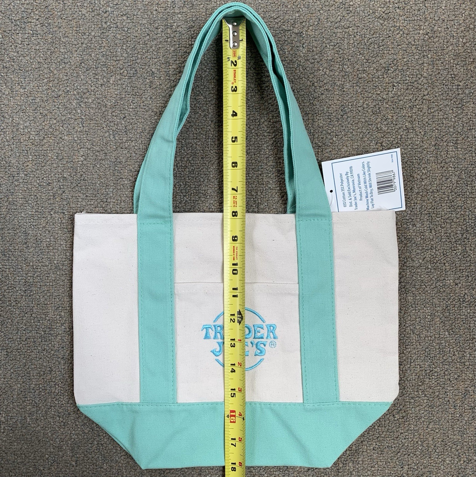 NWT Trader Joe’s Mini Pastel Canvas Tote Bags, 2 Colors: Purple, Pink