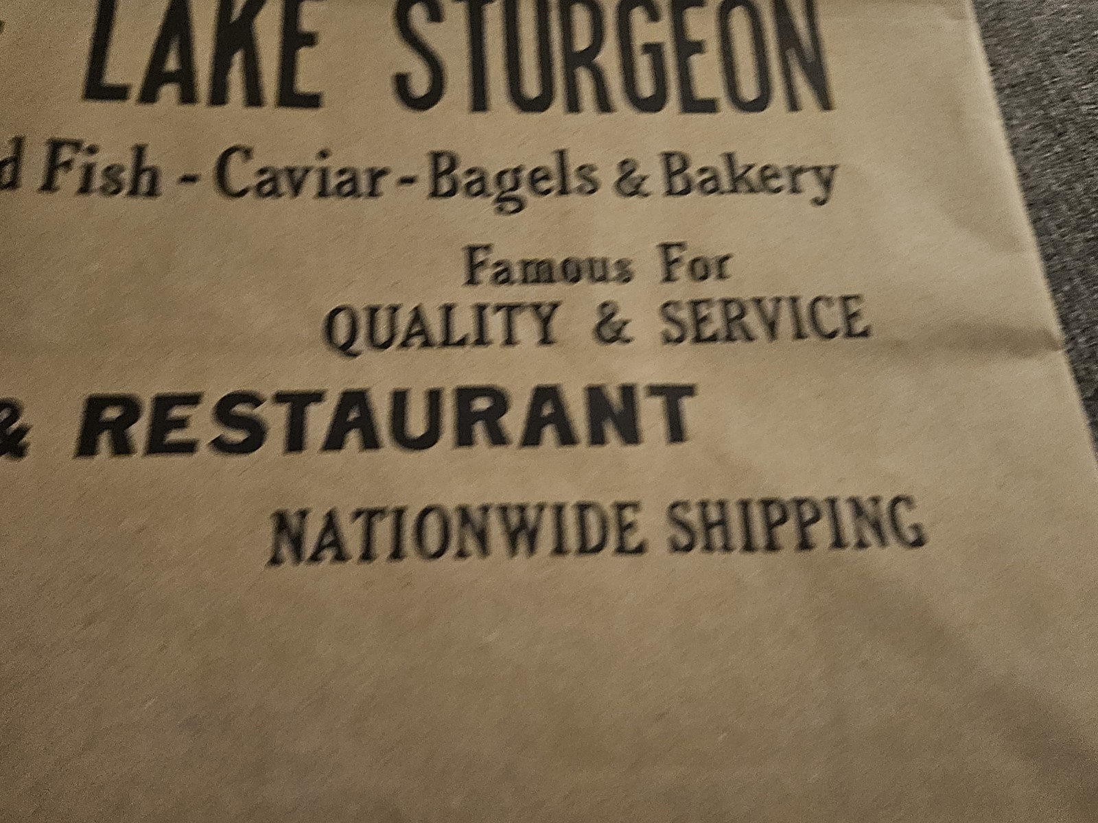 Russ & Daughters Brown Paper Tote Shopping Graphic Print Bag New York Bagel RARE