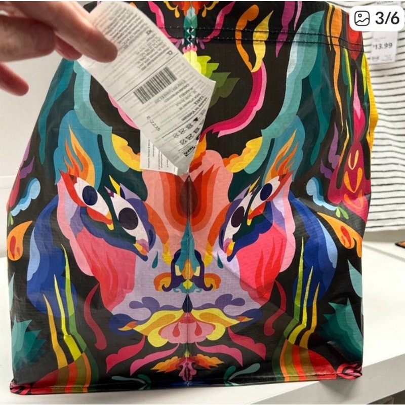 NEW IKEA XLarge Omsesidig Colorful 19 Gallon Reusable Shopping Bag