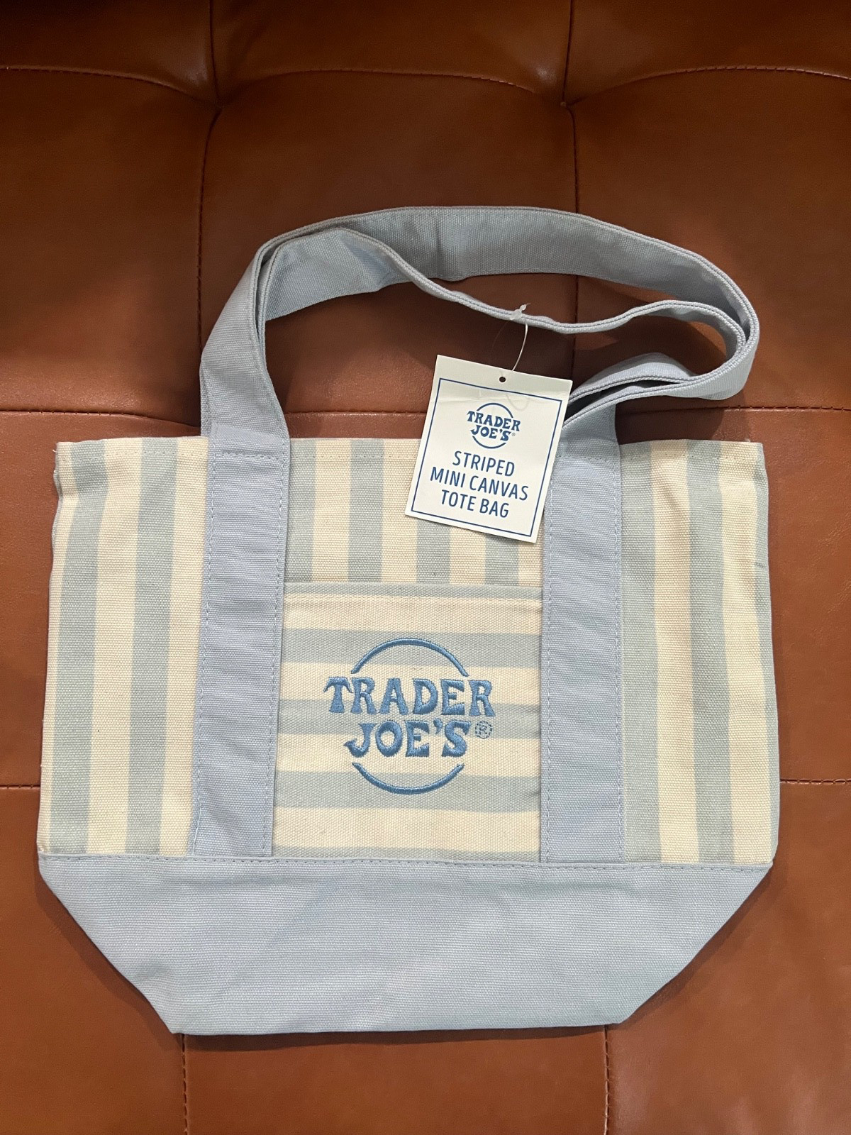 Trader Joe’s Blue Striped Mini Canvas Bag