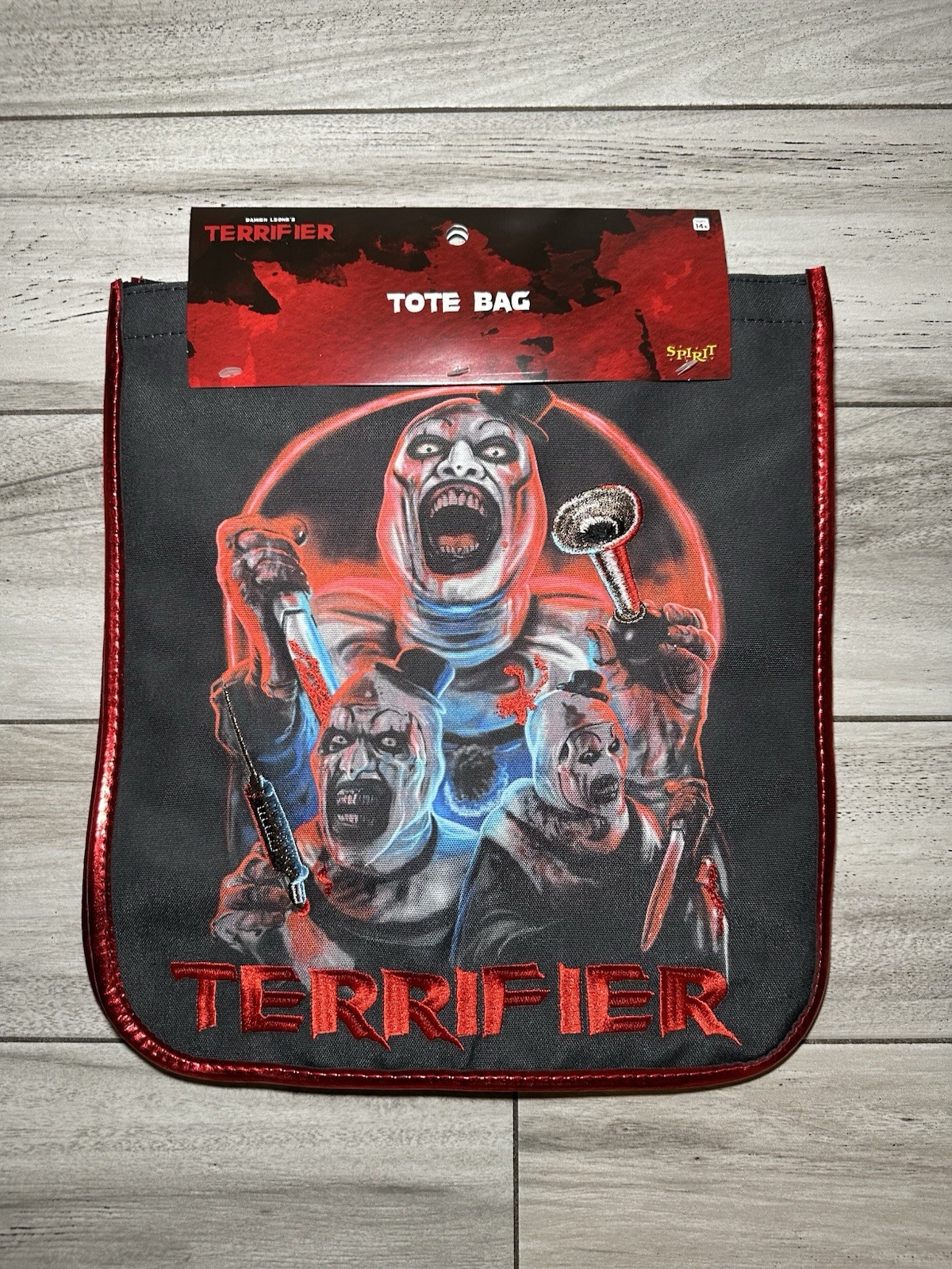 TERRIFIER 2025 Art The Clown Spirit Halloween Canva Tote Bag Embroidered NEW