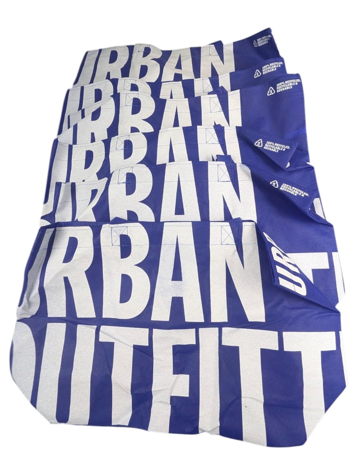 Lot of 6x Urban Outfitters Blue & White Reusable Tote Bag