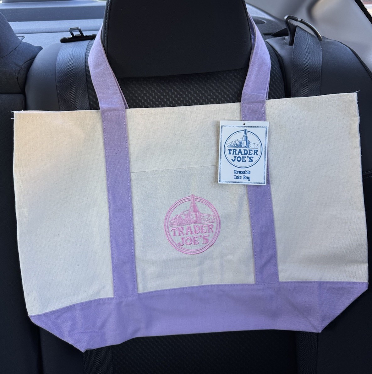 Trader Joes LARGE Lavender Purple Canvas Tote Bag 2026 Viral Drop Rare FAST SHIP