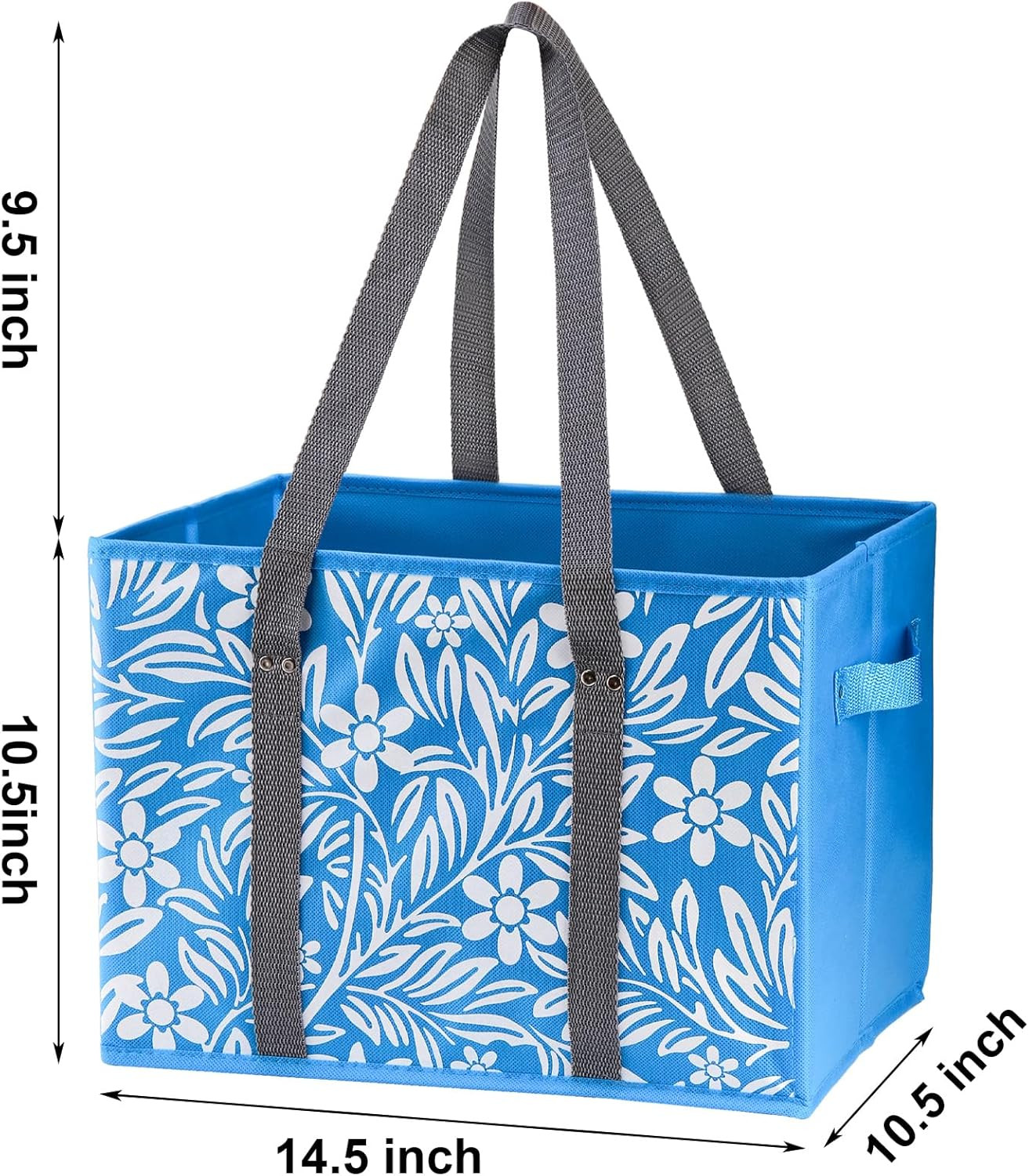 4 Pack Reusable Grocery Bags, Collapsible Large Storage Box Bag with Reinforced
