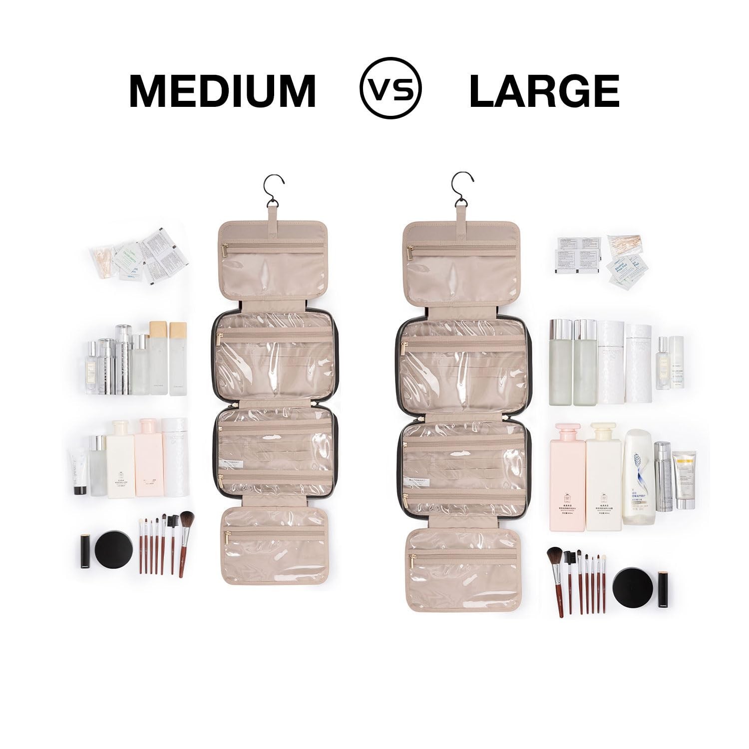 BAGSMART Toiletry Bag Travel with Hanging Hook, Large, Teal