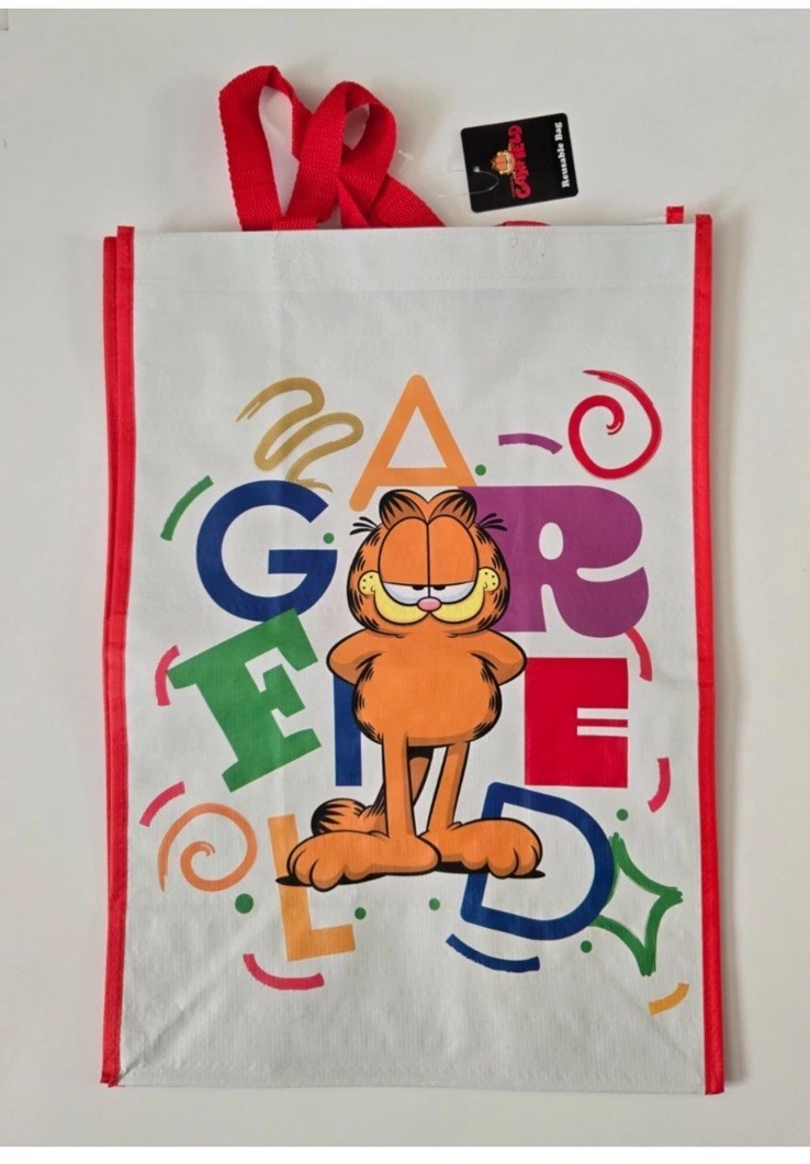 GARFIELD 2-Sided Reusable Shopping Bag Grocery Travel Bag Kids Toy Beach Bag