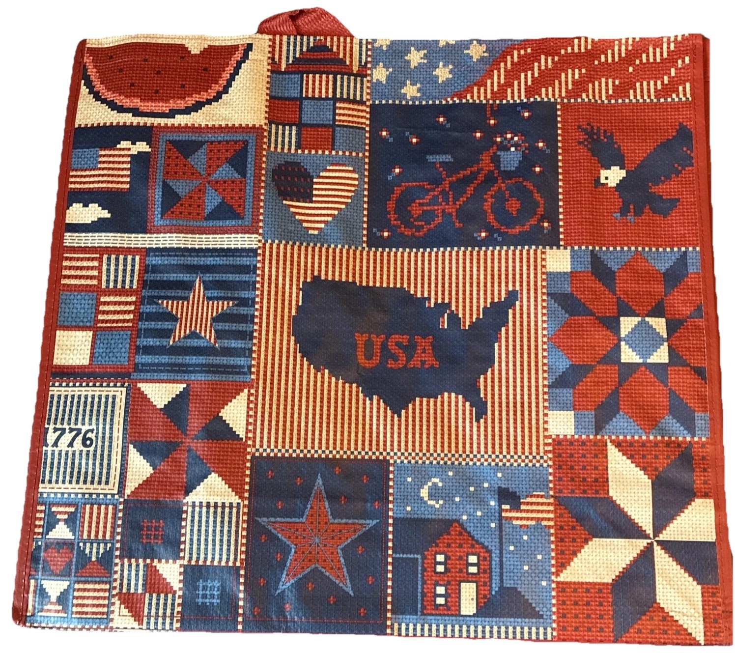 TJX Reusable Bag Dogs Cats Patriotic Sports USA TJ Maxx NEW Shopping Tote