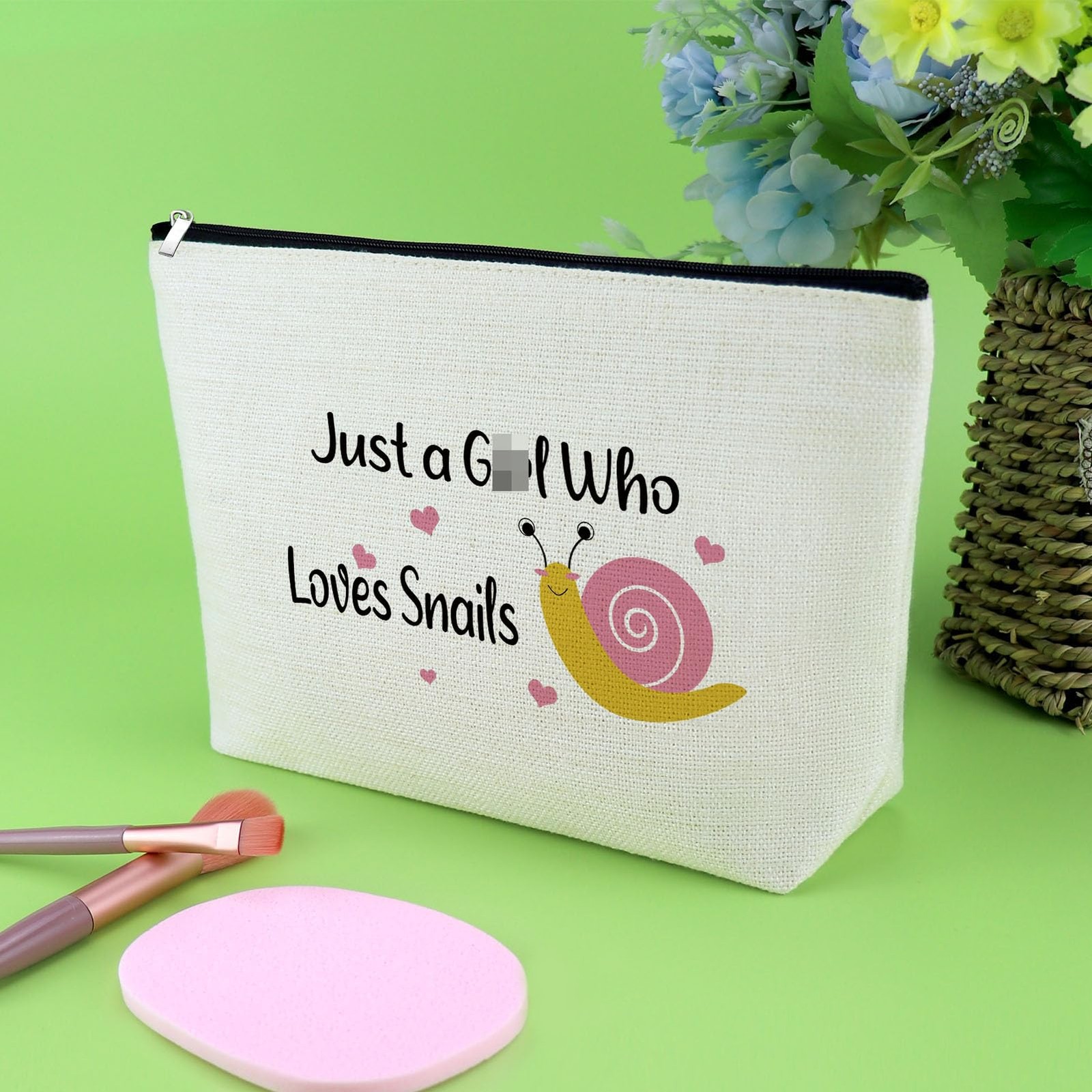 Gevody Snail Gifts for Woman Makeup Bag 10 x 6.7 inches,