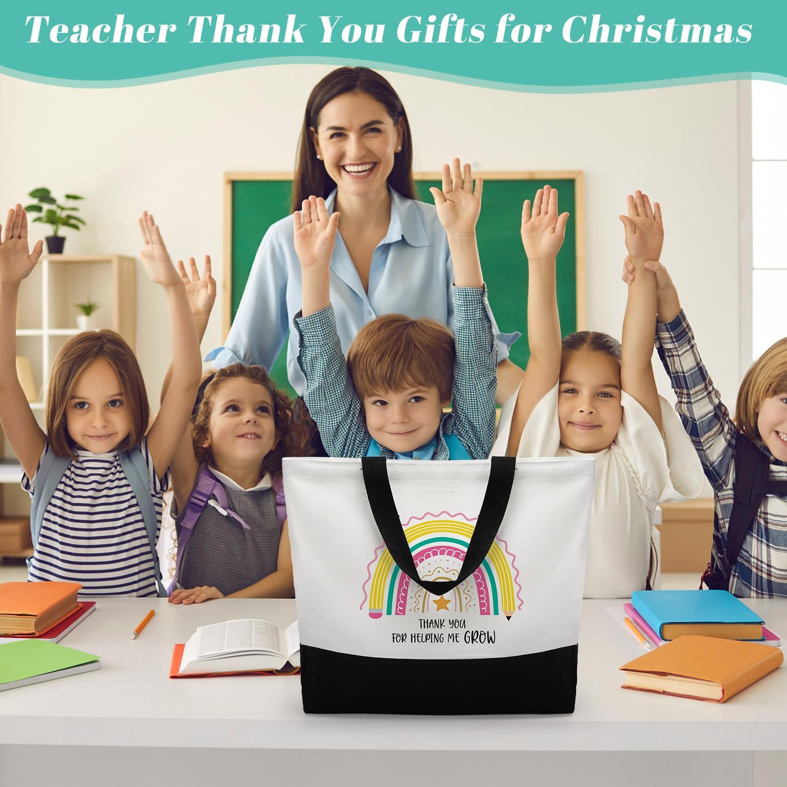 12 Pcs Teacher Tote Bags Gifts Bulk for End of Year Graduation Retirement Gif…
