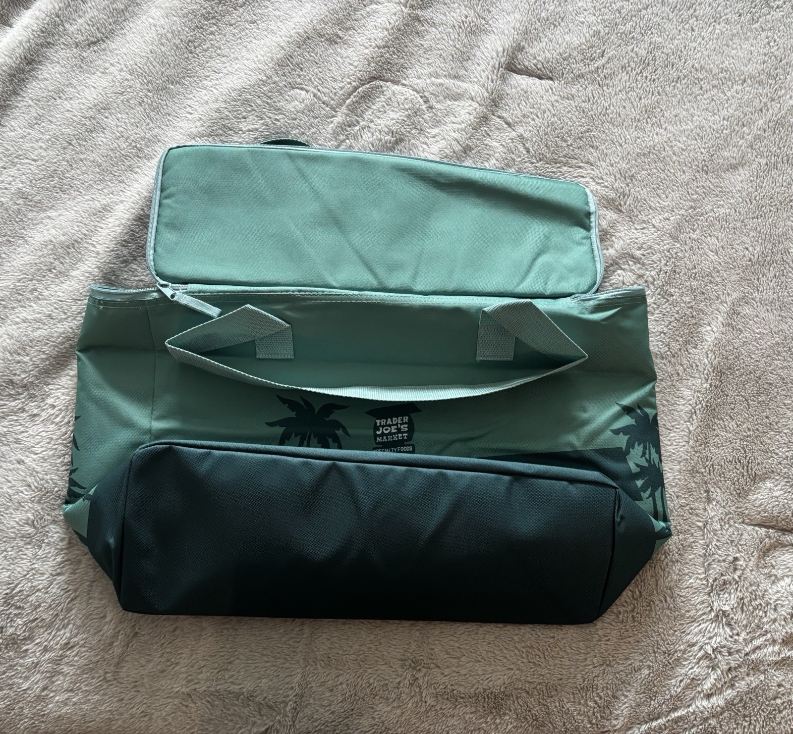 Trader Joe’s Large Insulated Shopping Bag, 8 Gallon, Green, Zipper