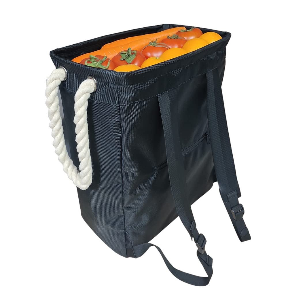 Linlina Free Your Hands Reusable Grocery Backpack Bag Comes with Shoulder Str…
