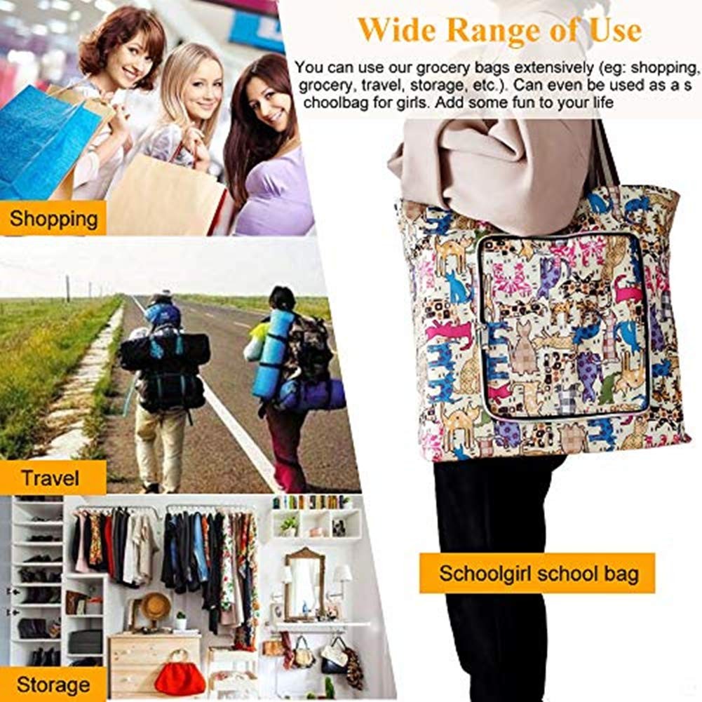 Reusable Shopping Bags Foldable Washable Waterproof Large Grocery Bags Heavy …