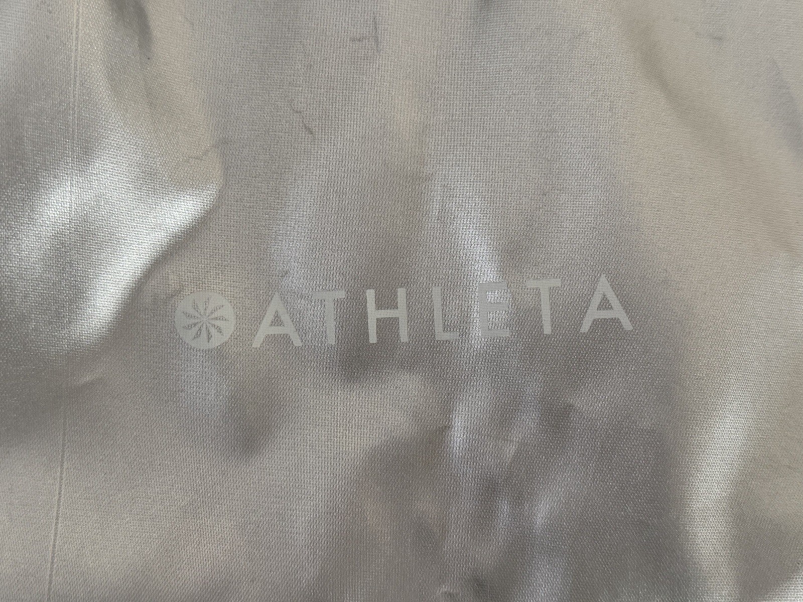 Silver Athleta Reusable Drawstring Bag 100% Recycled Polyester Used Good