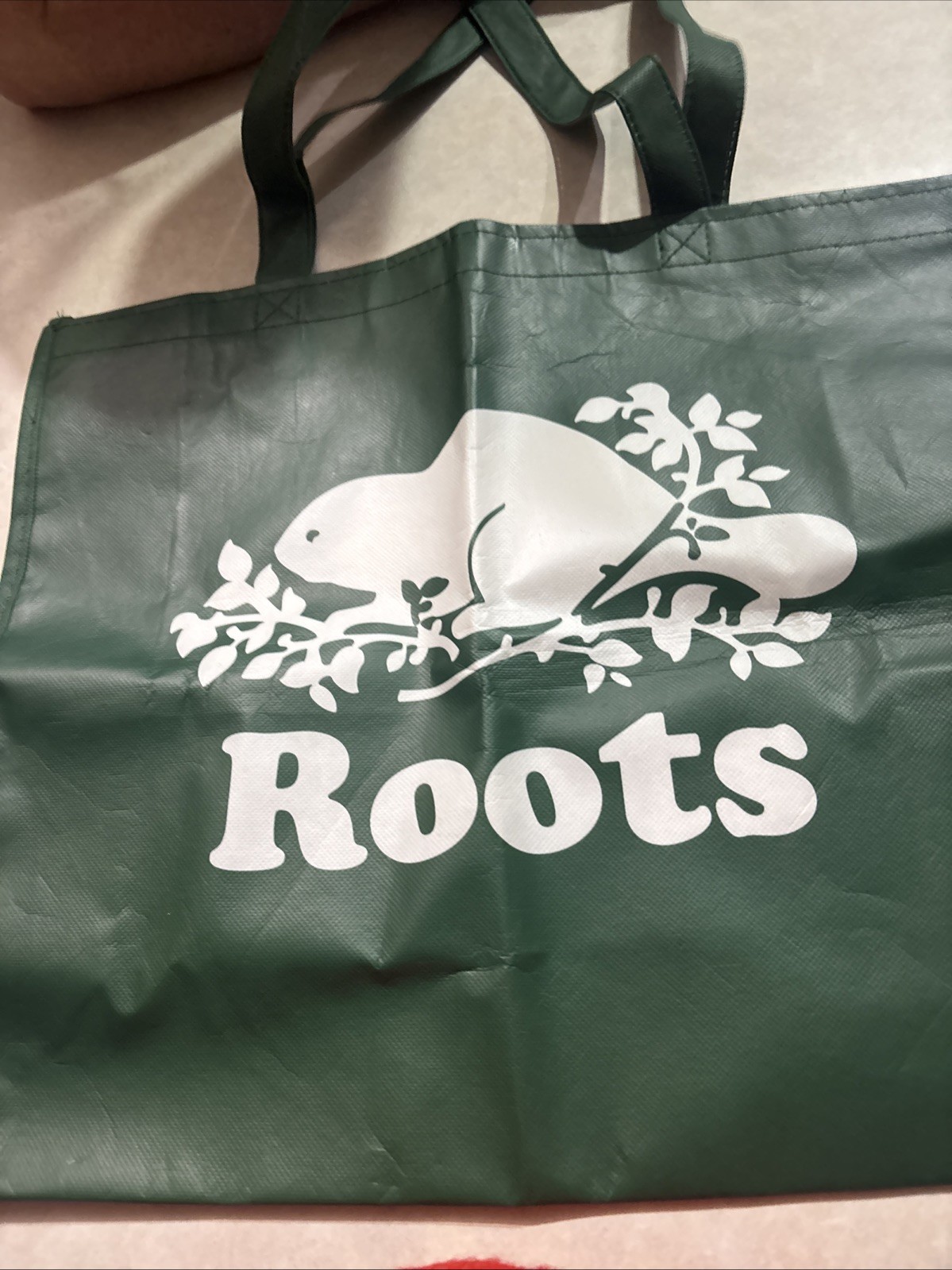 Roots Athletic Canada Black Reusable Shopping Bag Beaver Logo Pre-owned