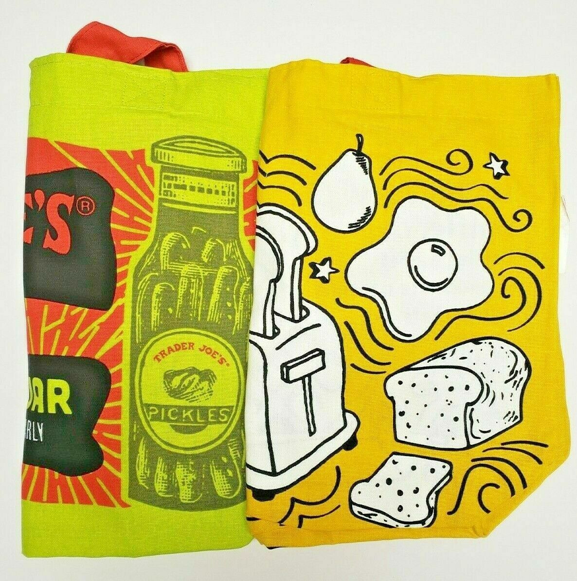 Combo Trader Joe’s Cotton Canvas “Pickle In A Jar” & Breakfast Waffle Toast Bag
