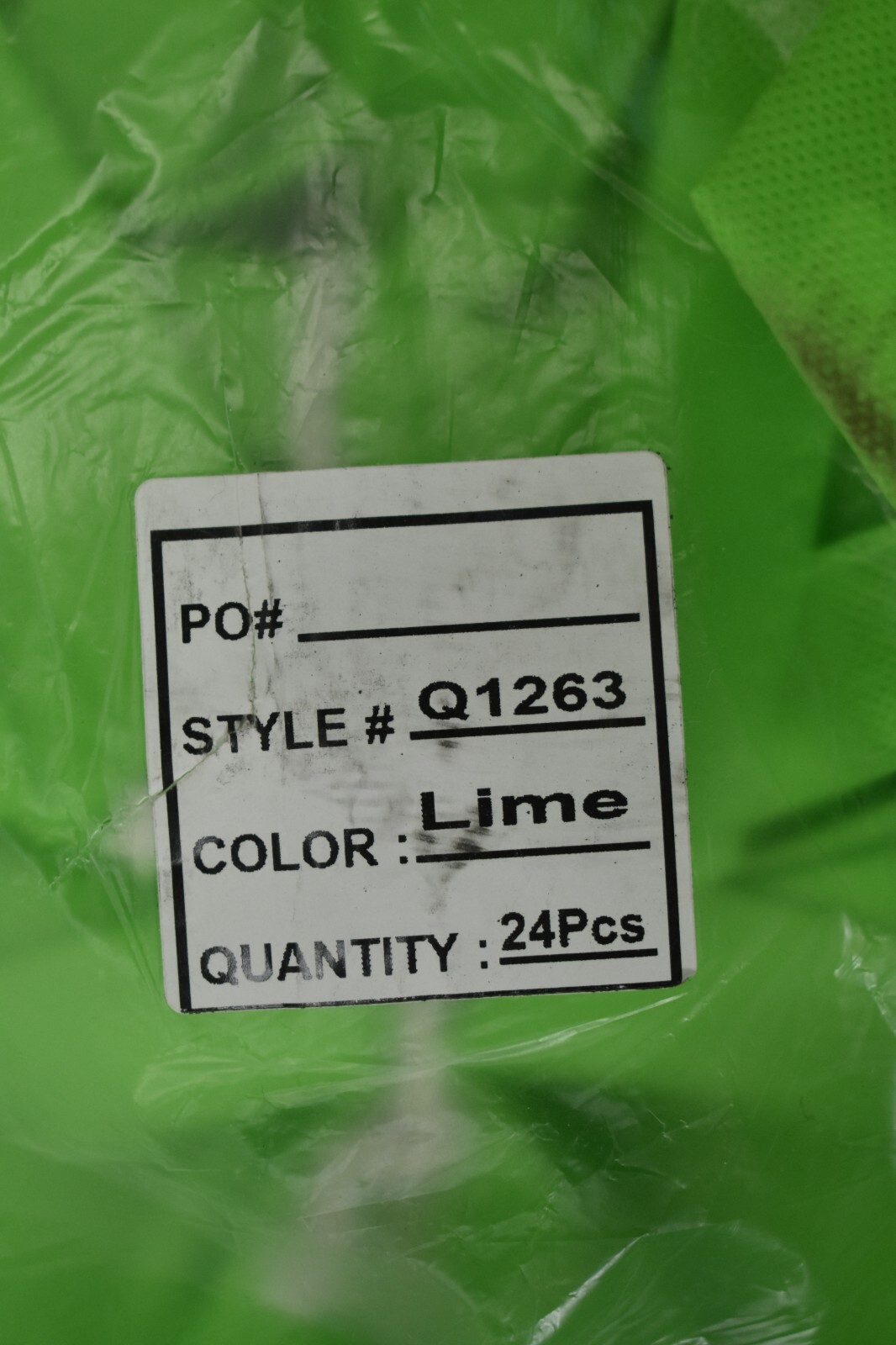 Lot of 24 Lime Green Carry Tote Bags Blank 15″ x 16″ w 2 Handles Grocery