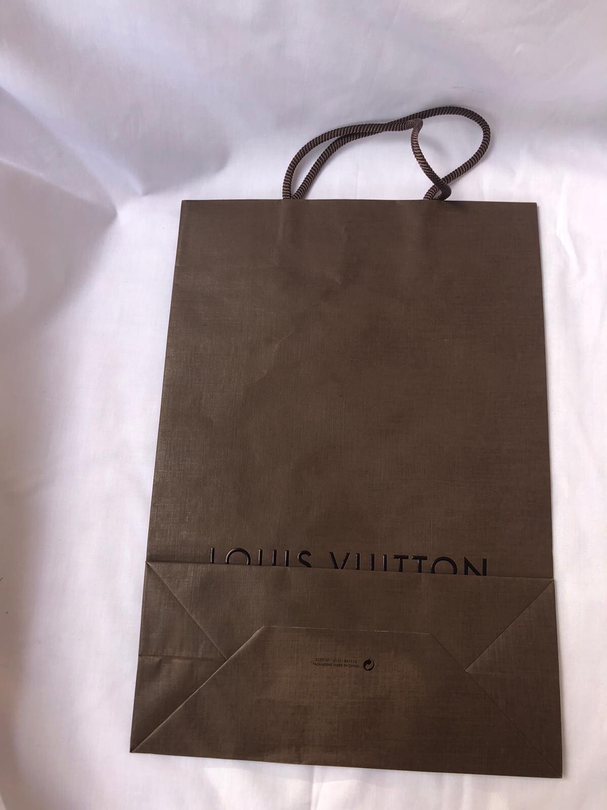 Louis Vuitton Paper Shopping Bag Reusable Brown 14″ x 9.6″ x 4.3″