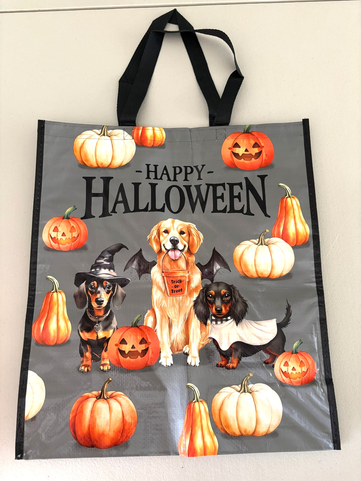 Cracker Barrel Halloween Dogs Reusable Tote Bag Shopping Market 19″ X 17″ X 7″