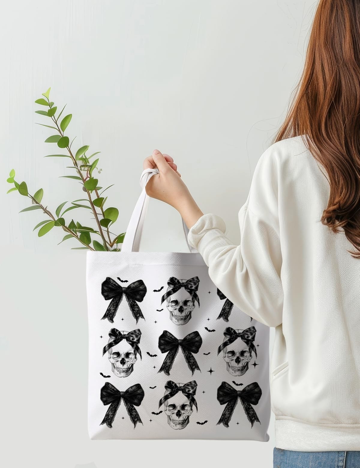 Halloween Horror Tote Bag Reusable Grocery Shopping Bags Gifts For Women