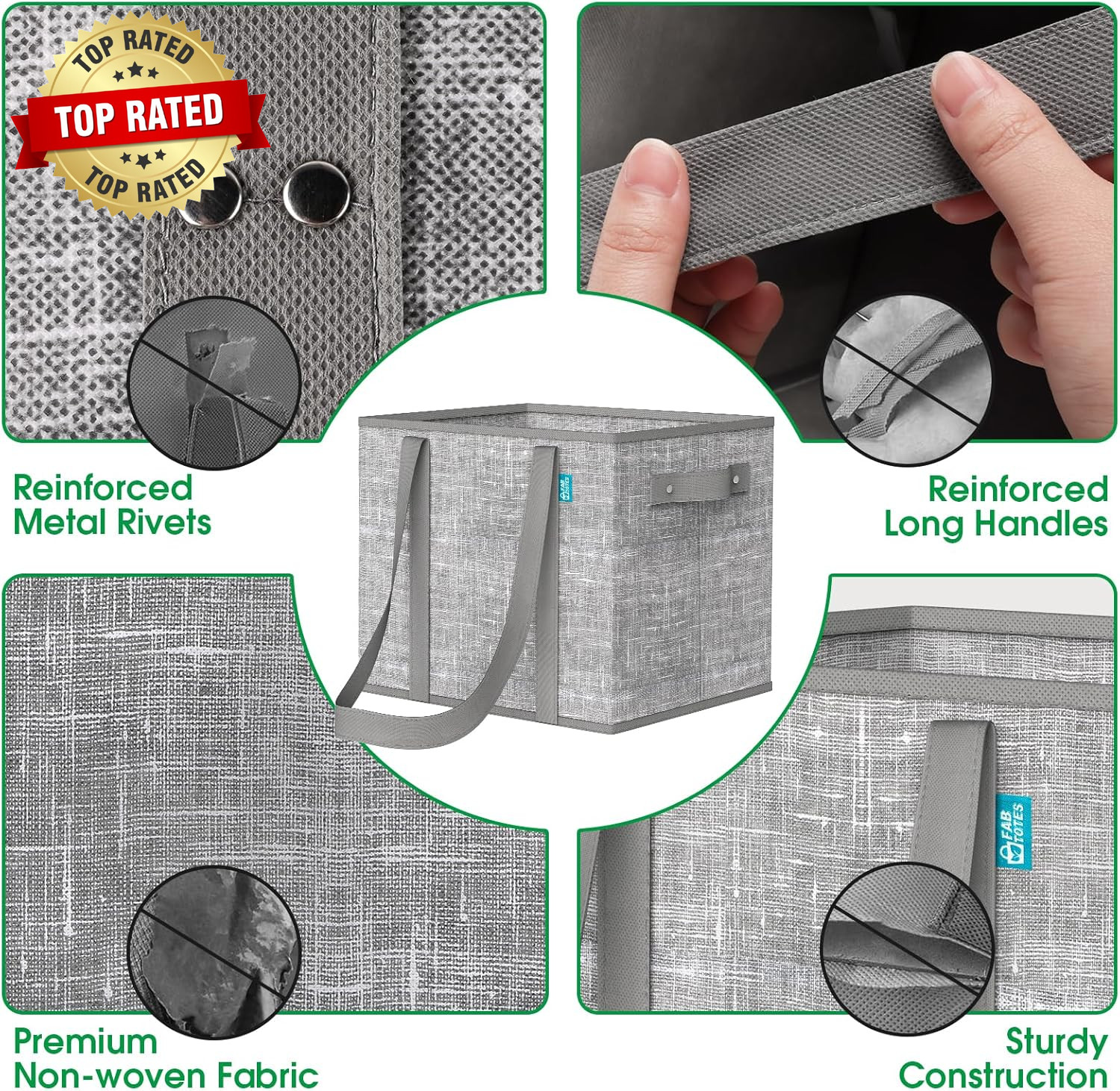 Reusable Grocery Bags Large Foldable Shopping Tote Bags with Reinforced Handles