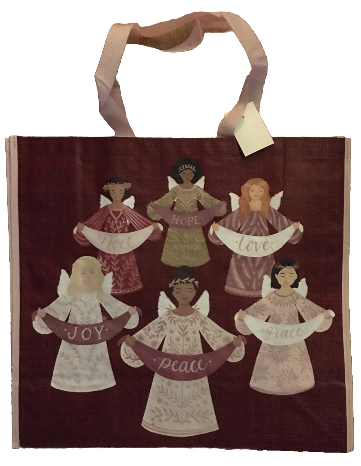 HOLIDAY ANGELS~Xmas PEACE~LOVE~HOPE~Reusable LargeShopping Bag~EcoTote Marshalls