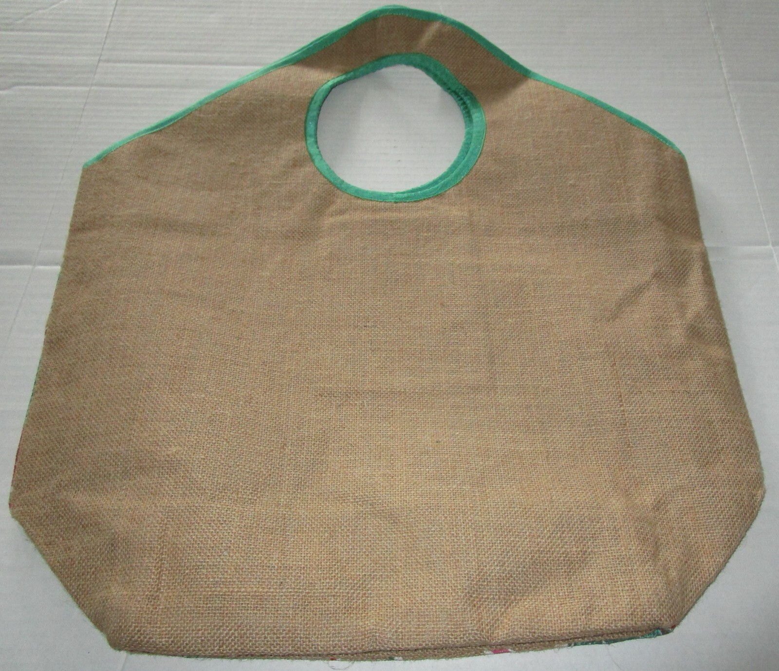 TROPICAL EXTRA LARGE BURLAP Tote Bag ~ 20.5″W x 23″T ~ PINK FLAMINGO’S
