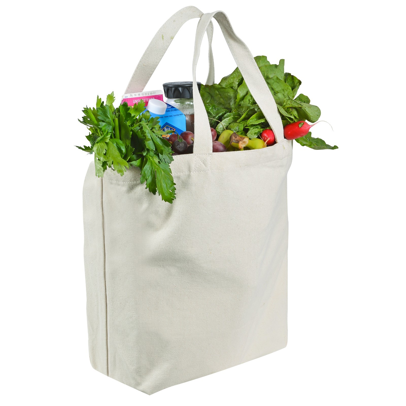 Heavy Duty Canvas Shopping Bags Natural Color Undyed Super Durable (2 Pack)