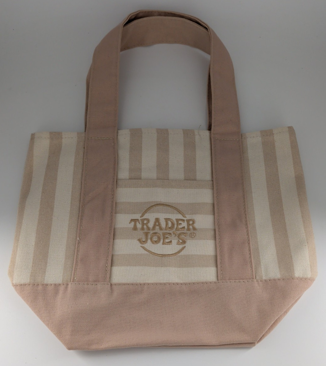 Trader Joe’s Striped Canvas Mini Tote Bags, Multicolor NWT Complete Set Of 4