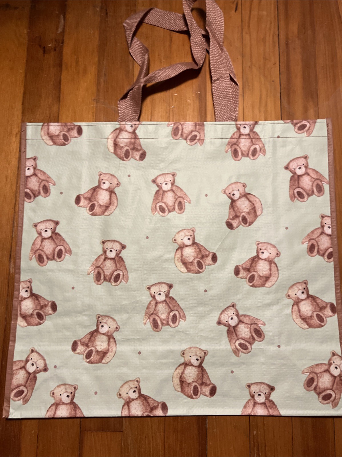 NEW Reusable Large Shopping Grocery Bag Tote TEDDY 🧸 BEARS all over