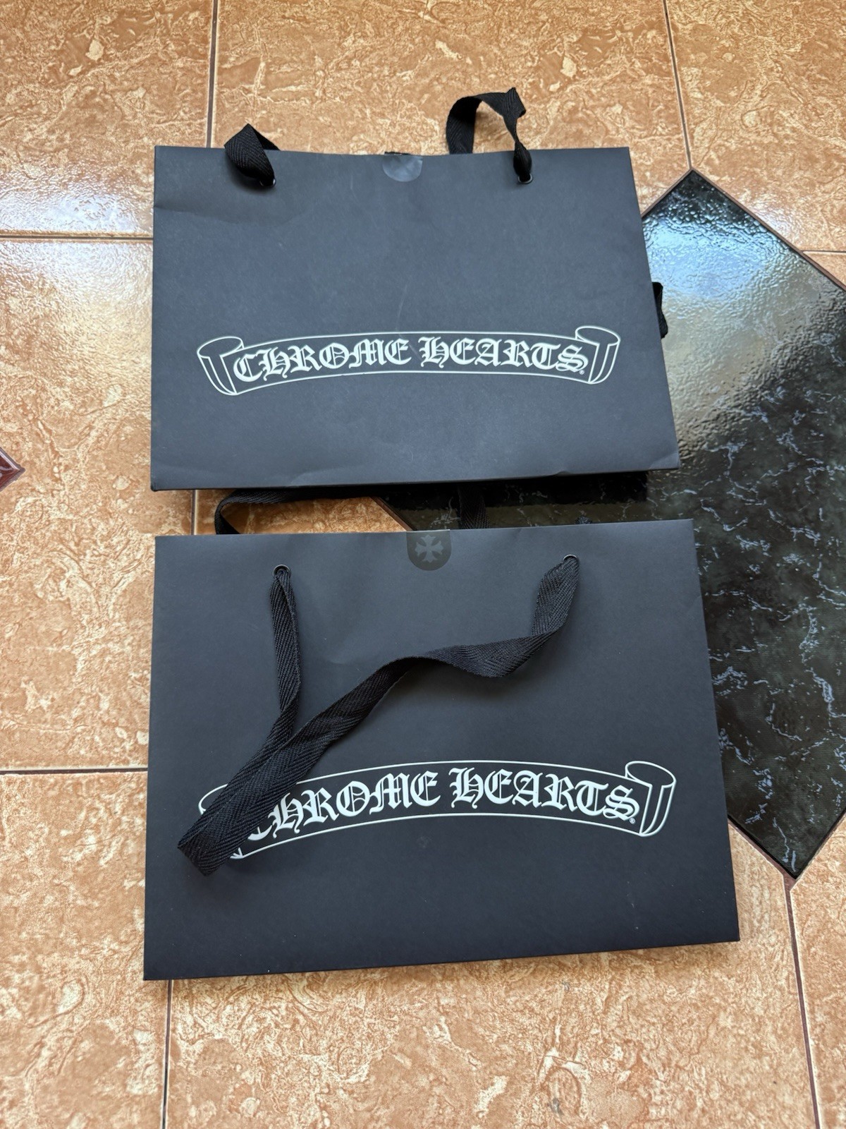 Lot Of Two Chrome Hearts Medium Shopping Bag With Receipt Black – 2 BAGS