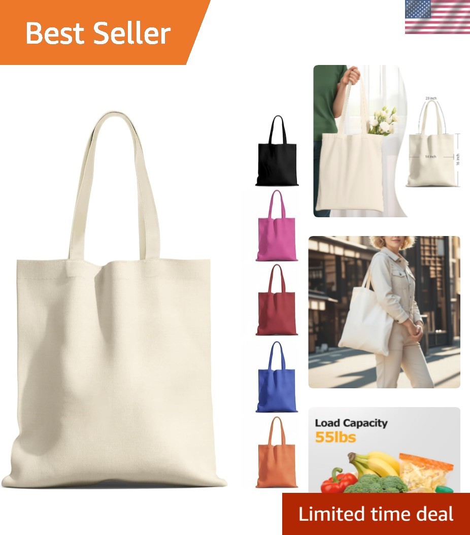 1-200 Pack Available Canvas Reusable Tote Gift Bags,Made of Natural Canvas w…