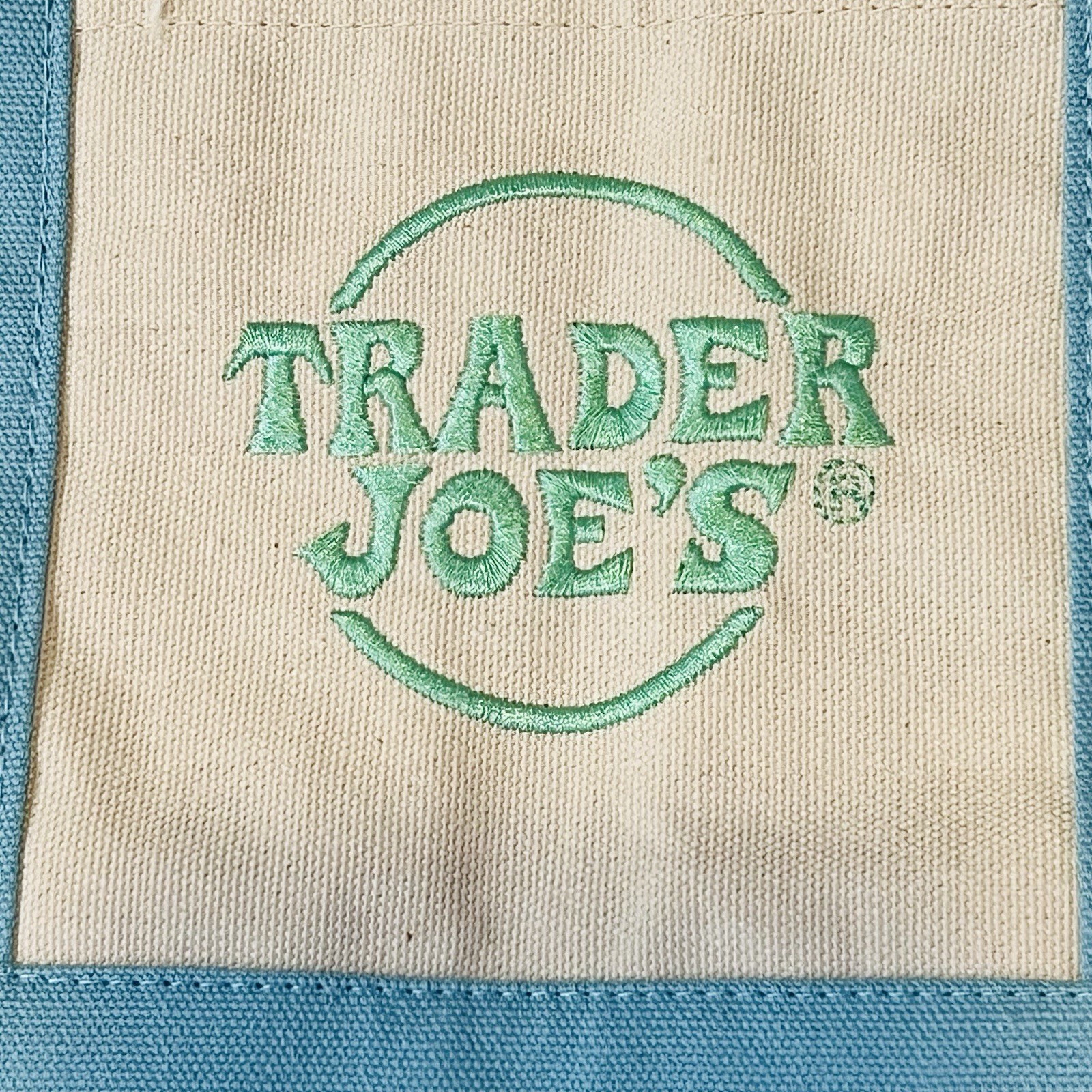 Trader Joe’s 2026 Mini Canvas Pastel Reusable Tote Bag Blue – BRAND NEW | US