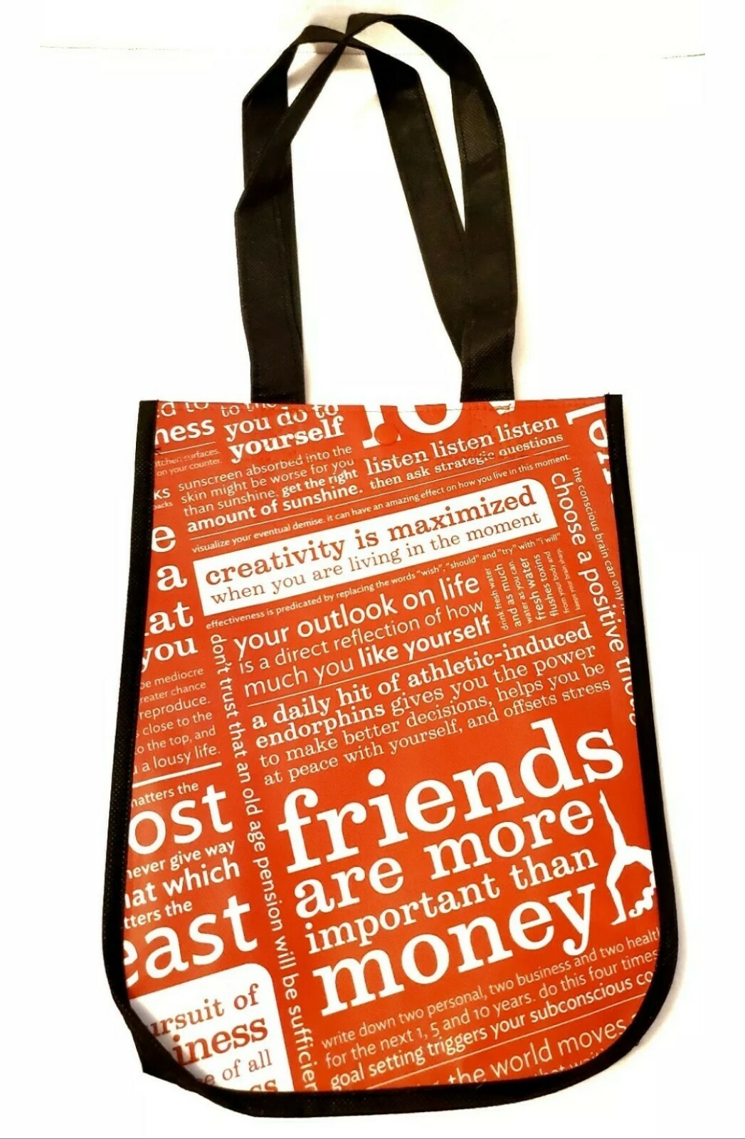 LULULEMON 20 Year Manifesto Red Reusable Shopping Gym Lunch Bag Small