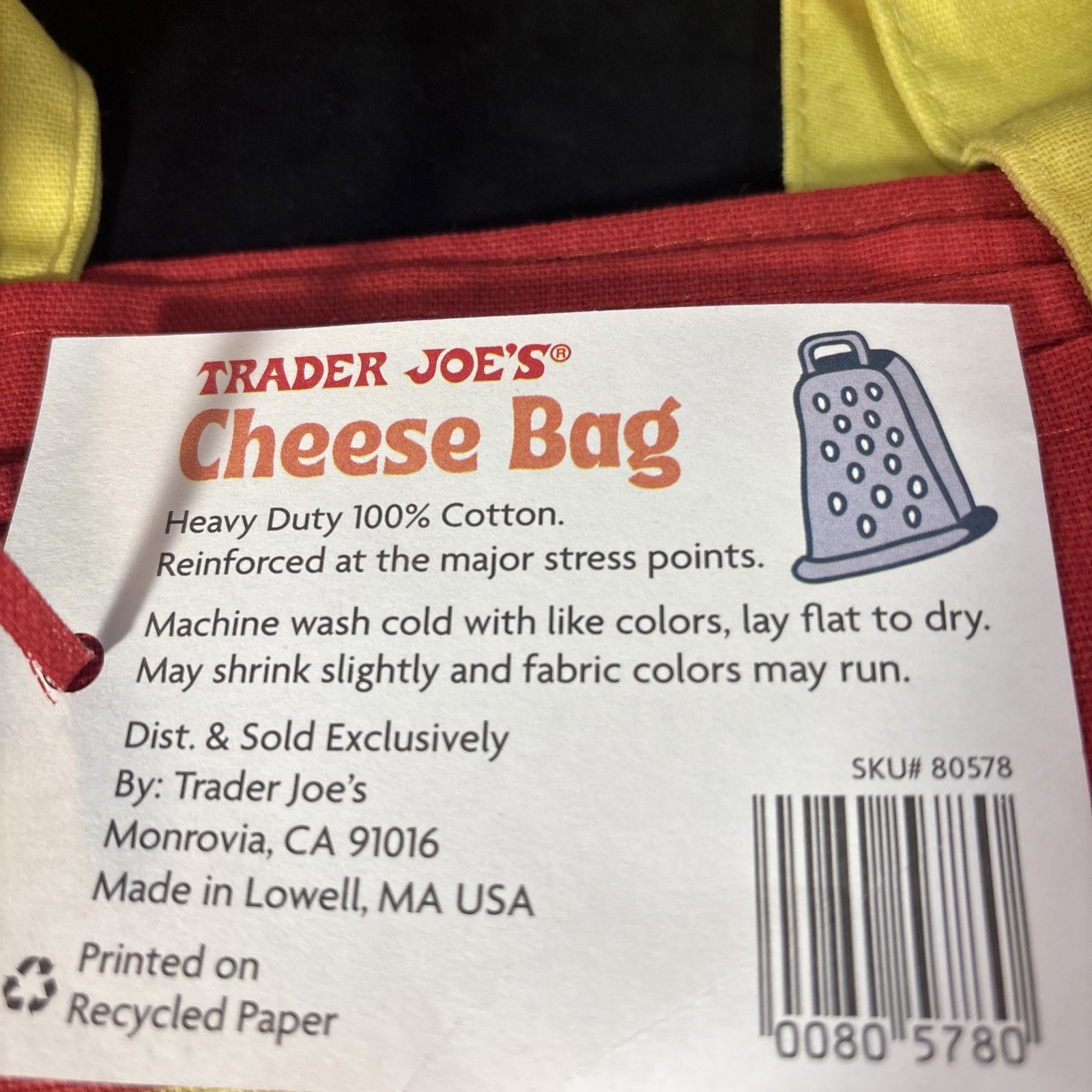 (3) Trader Joe’s Bag NEW Cheese Experience Canvas Shopping Bags Heavy Duty